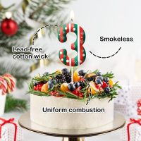 Christmas Themed Birthday Candles for Cake, Number 4th Candle, Happy Birthday Cake Topper for Boys Girls, Christmas Birthday Party Decorations Supplies Gifts - Image 5