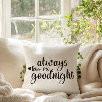 Always Kiss Me Goodnight Pillow Covers 18x18,Inspirational Decorative Throw Pillow Covers, for Decoration Farmhouse Home Living Room - Image 3