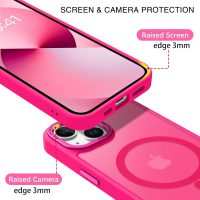 BENTOBEN Magnetic for iPhone 13 Case & iPhone 14 Case [Compatible with Magsafe] Translucent Matte Phone Case iPhone 13/14 Slim Thin Shockproof Women Men Protective Cover Cases, Hot Pink - Image 5