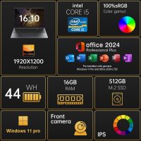 EYY 16" Laptop Computer Intel Core i5 Processor, Windows 11 Pro Laptop 16GB RAM 512GB SSD, 1920 x 1200 FHD 16:10 Display, MS Office 2024, Notebook with Backlit Keyboard, WiFi, BT5.0, RJ45, HDMI - Image 2
