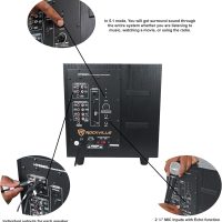 Rockville HTS820 1500W 5.1 Channel Home Theater System with 8" Subwoofer, Bluetooth, USB, Includes Remote and Speaker Mounts - Perfect for Movies, Music, Karaoke - Image 6