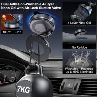 Vacuum Magnetic Suction Phone Holder, Foldable and Retractable Hands-Free Suction Cup Phone Mount for Car/Gym/Mirror/Smooth Surface, Compatible with iPhone Android and All Smartphones (Black) - Image 3