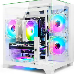 LXZ Gaming PC Desktop - Ryzen 5 5500 | GeForce RTX 3050 6GB | 16GB DDR4 | 1TB NVME SSD | DP/HDMI/DVI, Prebuilt Tower Computer for Gaming, Home and Office (White)