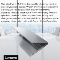 Lenovo IdeaPad 1 Student Laptop, 15.6" FHD Display, Intel Dual Core Processor, 12GB RAM, 512GB SSD + 128GB eMMC, 1 Year Office 365, Wi-Fi 6, Webcam, Bluetooth, SD Card Reader, Windows 11 Home, Grey - Image 4