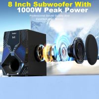 1000W Surround System 5 Wired Satellite Audio Speakers 8 inch Subwoofer 5.1/2.1 Channel Home Theater Deep Bass Support HDMI ARC Optical Bluetooth Karaoke Input - Image 2