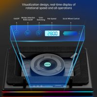 llano V12 RGB Laptop Cooling Pad, Gaming Laptop Cooler with 5.5 Inch Powerful Turbofan, Fast Cooling Laptop 15.6-21in, Adjustable Speed, Touch Control, LCD Screen, Black - Image 5