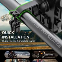Bike Phone Holder Mount, Secure Handlebar Phone Mount Holder for Bike and Motorcycle, Suitable for iPhone and 4.5-6.8" Smartphones, Black - Image 3