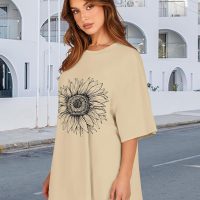 Womens Oversized Tshirt Graphic Tees Crew Neck Summer Short Sleeve Loose Fit Tops - Image 7