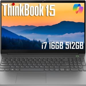 Lenovo ThinkBook 15 Gen 4 Business Laptop (15.6" FHD Anti-Glare, Intel 10-Core i7-1255U, 16GB RAM, 512GB SSD), 1080p Webcam, Fingerprint, Thunderbolt 4, Ethernet, Wi-Fi 6, Win 11 Pro w/Copilot, Grey