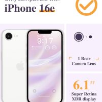 GVIEWIN for iPhone 16e Case with Screen Protector,[Non-Yellowing][Military-Grade Protection] Hard PC&TPU Bumper,Floral Shockproof Protective Clear Phone Case for iPhone 16E 2025(Floratopia/Colorful) - Image 2