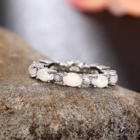 Trendy Female Finger Rings Oval Imitation Opal Jewelry Daily Wear Statement Accessories - Image 5