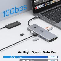 14 in 1 USB C Docking Station - Dual Monitor, Triple Display, 8 USB C/A Ports, Ethernet, Audio - For MacBook, Dell, HP, Lenovo, Surface - Image 6
