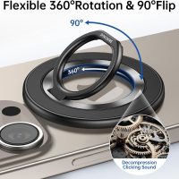 SYNCWIRE Upgraded Magnetic Phone Ring Holder for MagSafe, Magnet Cell Phone Grip Stand Finger Ring Kickstand Two-Sided Magnetic Compatible with iPhone 16 Pro Max 15 14 13 12 MagSafe Accessories - Image 2