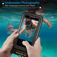 Pelican 2 Pack Marine - IP68 Waterproof Phone Pouch (Regular Size) Floating Waterproof Phone Case - Beach Cruise Ship Travel Essentials - Works w/All Phones - Detachable Lanyard - Black/Hi-Vis Yellow - Image 4