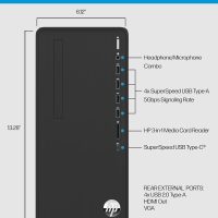HP Pavilion Tower Desktop Computer, Intel 8-Core i7-10700F up to 4.8GHz, 32GB DDR4 RAM, 1TB PCIe SSD, GeForce GT 610 2GB, WiFi 6, Bluetooth, RJ-45, Type-C, KB & Mouse, Black, Windows 11 Pro, Tichang - Image 3