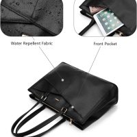 LOVEVOOK Laptop Tote Bag for Women 15.6 Inch Waterproof Leather Computer Bags Business Office Work Briefcase Black - Image 2