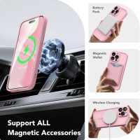 CAPRARO Magnetic for iPhone 15 Pro Max Case, [Compatible with MagSafe] [Full Camera Protection] Shockproof Protective Slim Translucent Matte Phone Case for iPhone 15 Pro Max 6.7'', Peach Pink - Image 3