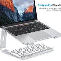 OMOTON Laptop Stand, Detachable Laptop Mount, Aluminum Laptop Holder Stand for Desk, Compatible with MacBook Air/Pro, Dell, HP, Lenovo and All Laptops (11-16 inch), Silver - Image 4