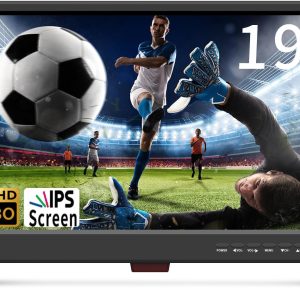 Feihe 19 Inch HD LED Flat Screen TV 1080p IPS Display w/Digital Dual Tuners ATSC/HDMI/VGA/AV/USB, 12 Volt RV TV Built in Dual Speakers Suitable for Kitchen/RV/Caravan and Boat