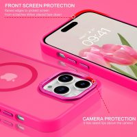 BENTOBEN Magnetic for iPhone 13 Pro Case [Compatible with Magsafe] Translucent Matte 13 Pro Phone Case Slim Thin Shockproof Women Men Girls Boys Protective Cover Cases for iPhone 13 Pro 6.1", Hot Pink - Image 6