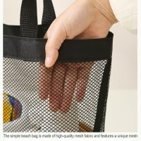 Mesh Shower Caddy with Pockets - Large Capacity Portable Tote for Dorm, Gym, Travel & Bathroom Black - Image 4