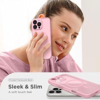CAPRARO Magnetic Compatible with iPhone 16 Pro Max Case, Upgraded [Full Camera Protection] [Compatible with MagSafe] Protective Translucent Matte Women Phone Case Cover, Peach Pink - Image 7