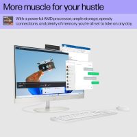 HP 24 inch All-in-One Desktop PC, FHD Display, AMD Ryzen 7 7730U, 16 GB RAM, 512 GB SSD, AMD Radeon Graphics, Windows 11 Home, 24-cr0032 (2024) - Image 3