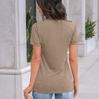 AUTOMET Women's Short Sleeve Shirts Dressy Lace Summer Tops 2025 Spring Trendy Casual T-Shirts Cute Work Outfits Blouses - Image 4