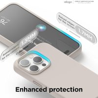 elago Compatible with iPhone 15 Pro Case, Liquid Silicone Case, Full Body Protective Cover, Shockproof, Slim Phone Case, Anti-Scratch Soft Microfiber Lining, 6.1 inch (Stone) - Image 5