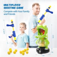 EagleStone Dinosaur Shooting Toys for Boys 5 6 7 8 9 Years Old, Electronic Kids Target Games w/ Air Pump Gun, LCD Score Record, Sound, 24 Foam Balls, Birthday Party Favor,Christmas Gifts for Toddlers - Image 3