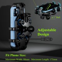 BRCOVAN Motorcycle Phone Mount Holder with Vibration Dampener, Anti-Shake Handlebar Cellphone Cradle for Bike Bicycle Scooter ATV, Adjustable Fit 5.4-6.9'' Smartphone - Image 9