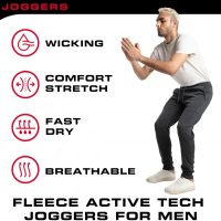 Ultra Performance 3 Pack Fleece Active Tech Joggers for Men, Mens Sweatpants with Zipper Pockets - Image 6