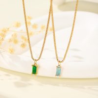 Gold Necklaces for Women 14K Gold Plated Emerald Birthstone Dainty 12 Months Cubic Zirconia Pendant with Adajustable Link Personlalized Birthday Gifts for Women Trendy Jewelry - Image 4