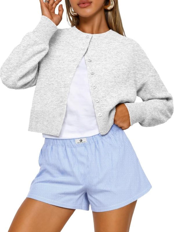 Trendy Queen Cropped Cardigan Sweaters for Women Lightweight Crop Cotton Knit Y2k Fall Outfits Fashion Clothes 2025