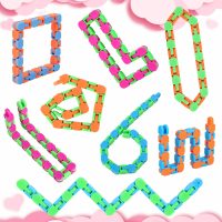 8Pcs 24Links Fidgets Wacky Tracks Fidget Toys for Kids Classroom Students Gifts School Stocking Stuffers Plastic Sensory Autism Snap Fidget Click Snake Toys for Adults Travel Stress Relief 11inch - Image 9