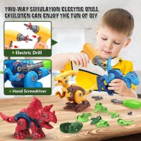 Dinosaur Toys for 3, 4, 5, 6, 7 Year Old Boys, Take Apart Toys with Electric Drill for Kids, STEM Educational Construction Building Toy, Ideal Birthday Christmas Easter Gifts, Incl Tyrannosaurus Rex - Image 3