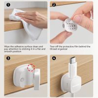 6-Pack Magnetic Cable Clips Cord Organizer-Cable Smooth Adjustable, Rocoren Desk Cable Management Accessories,Cable Holder Clips Wire Holder Keeper for Desktop,Nightstand,Home Office,Workspace,Phone - Image 6
