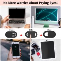 Webcam Cover (3 Pack), 0.03 inch Ultra Thin Laptop Camera Cover Slide for iPhone iPad MacBook Pro Computer iMac Cell Phone PC Accessories Camera Blocker Slider, Great for Privacy - Black - Image 6
