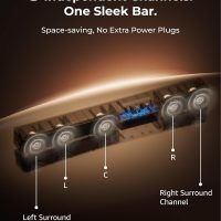ULTIMEA 5.1CH Surround Sound Bar with Subwoofer, Dolby Atmos, VoiceMX, BassMX, APP, 300W Soundbar for Smart TV, Home Theater Surround Sound System for TV, BT 5.4, Poseidon M60 (2025 Model) - Image 2