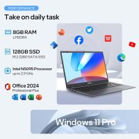Laptop Computer, 8GB RAM, 128GB SSD, Quad-Core N5095 Processor Laptop, 14" HD Display Laptops, Support WiFi 5, Bluetooth 5.0, USB 3.0, Webcam, Pre-Installed Office Pro Plus 2024 - Image 2
