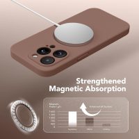 Magnetic for iPhone 13 Pro Max Case, Compatible with MagSafe, [Full Camera Protection][Screen Protector] Silicone Shockproof Protective Phone Case for iPhone 13 Pro Max 6.7", Brown - Image 4