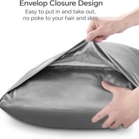 Satin Body Pillowcase, Silk Pillow Cases for Hair and Skin, Grey Body Pillow Cover with Envelope Closure, Gift for Women (20x54 inch) 1 Pack - Image 6