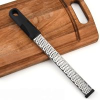 Lemon Zester, Stainless Steel Kitchen Cheese Grater, Ergonomic Soft Black Handle (11 Inch x 1 Inch) - Image 6