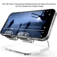 TOPGO Acrylic Cell Phone Stand, Clear Phone Holder for Office Desk, Vanity, Kitchen, Bedside Table, Compatible with iPhone/Smartphones/iPad/Switch/Kindle, Office Desk Accessories - Image 5