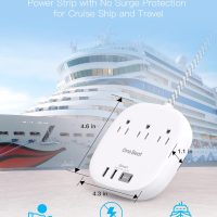 Flat Plug Power Strip, 5ft Ultra Flat Extension Cord - 3 Outlets 4 USB Ports (2 USB C) 22.5W/4.5A Desktop Charging Station, No Surge Protection for Cruise Ship, Dorm Room Travel Essentials - Image 5