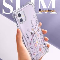 GVIEWIN for iPhone 11 Case with Screen Protector + Camera Lens Protector, [Not-Yellowing] Clear Soft TPU Shockproof Protective Cover for Women Girls Flower Pattern Phone Case 6.1"(Floratopia/Colorful) - Image 6