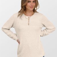 ANRABESS Womens Long Sleeve Henley Shirts Button Down Tunic Tops Fall Lightweight Sweaters Business Casual Blouses 2025 - Image 4