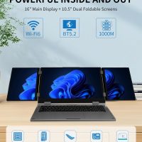 Triple Screen Laptop,16” Main + Dual 10.5” Monitors, Core i7-1270P, 32GB RAM,2TB SSD, Windows 11 Pro,Wi-Fi 6,BT 5.2,Face & Fingerprint Unlock,USB-C,HDMI for Business/Design/Stock Trading - Image 6