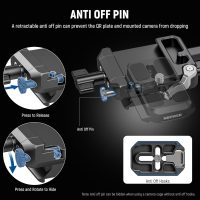 NEEWER Foldable V Mount Battery Plate with Arca Type Quick Release Camera Baseplate, Lightweight DSLR Camera Video Rig Compatible with SmallRig V Mount Battery Cage DJI RS4 RS3 Gimbal, PS015 PRO - Image 4