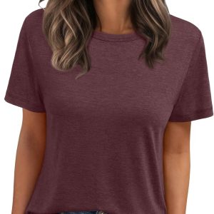 AUTOMET Summer Tops Womens Spring Short Sleeve Shirts Beach Vacation Clothes Fashion Plus Size Tshirts for Teen Girls 2025